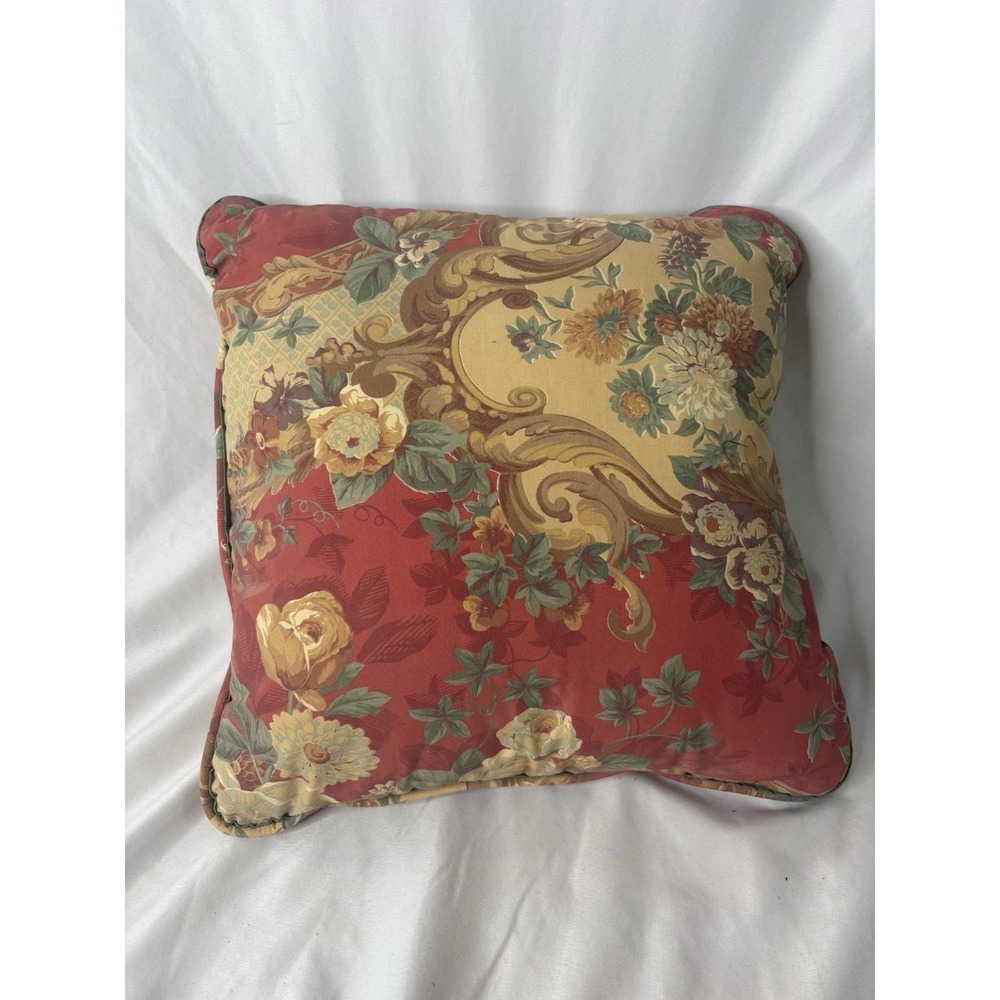 Vintage Sheridan Australia Pair of Floral Throw Pillows 16"x16" Cottagecore 90s - Picture 3 of 5